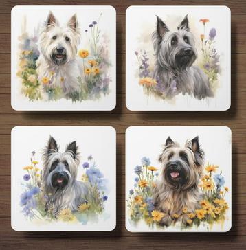Skye Terriër Aquarel onderzetters met houder beschikbaar voor biedingen