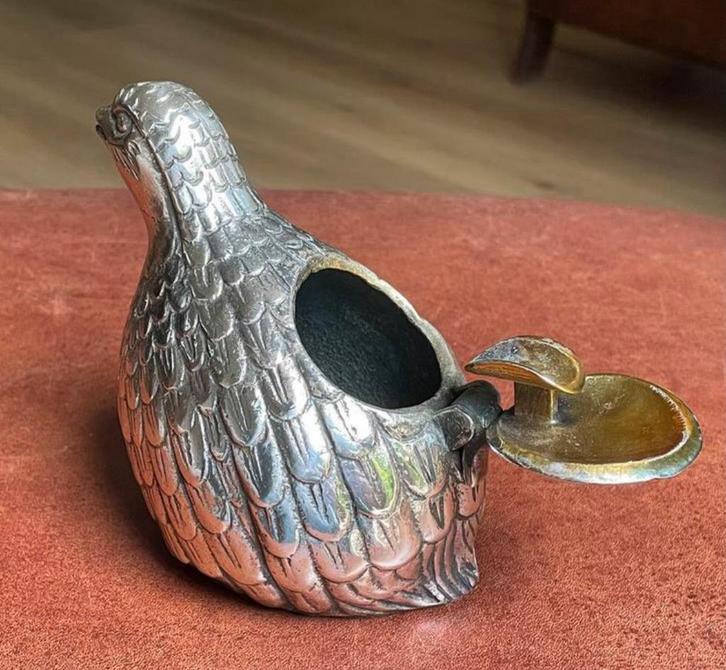 Vintage asbak patrijs van Valenti, zwaar, Antiek en Kunst, Curiosa en Brocante, Ophalen of Verzenden