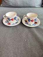 Boerenbont Boch Kopjes en Schoteltjes (2), Ophalen, Gebruikt, Kop(pen) en/of Schotel(s), Aardewerk