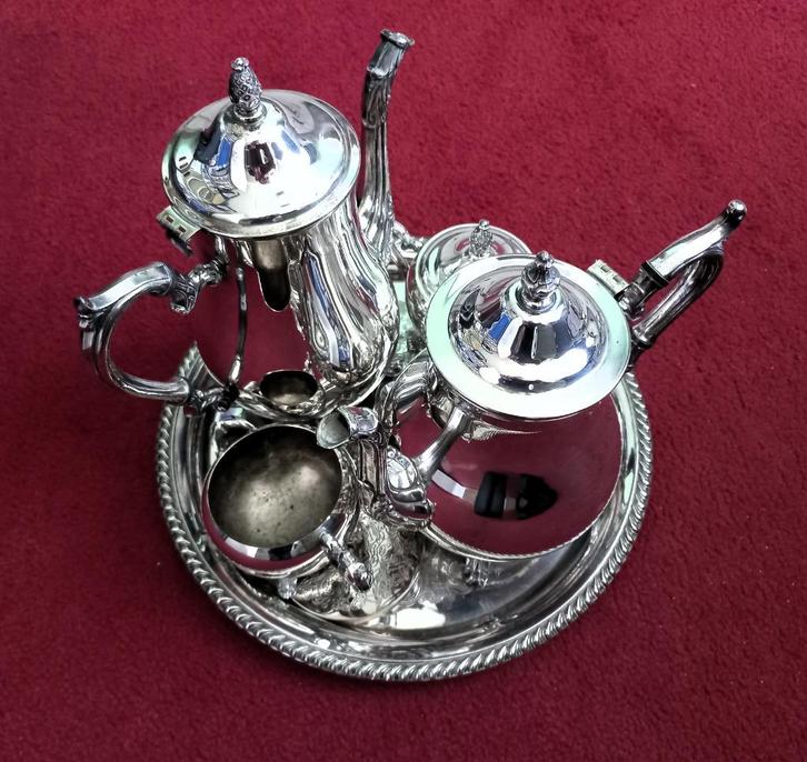 verzilverde koffie theeset, Antiek en Kunst, Antiek | Goud en Zilver, Zilver, Ophalen