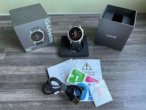 25070 Garmin Epix Gen2 met garantie, Sieraden, Tassen en Uiterlijk, Sporthorloges, Zo goed als nieuw, Android, Zilver, Afstand