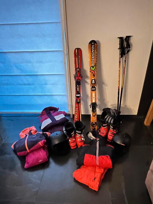 2x Complete set ski’s, schoenen, helm, kleding, Sport en Fitness, Skiën en Langlaufen, Zo goed als nieuw, Overige typen, Skiën