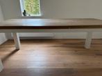 Massief eiken eettafel incl 6 stoelen, Ophalen, Eikenhout, 200 cm of meer, 50 tot 100 cm