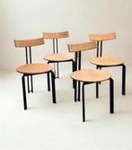 Vintage Harvink “Zeta” Eetkamerstoelen, Ophalen of Verzenden, Gebruikt, Zwart, Vier