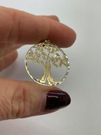 A611 Prachtige zilveren hanger levensboom goudkleurig, Ophalen of Verzenden, X, Bloem of Plant, Goud