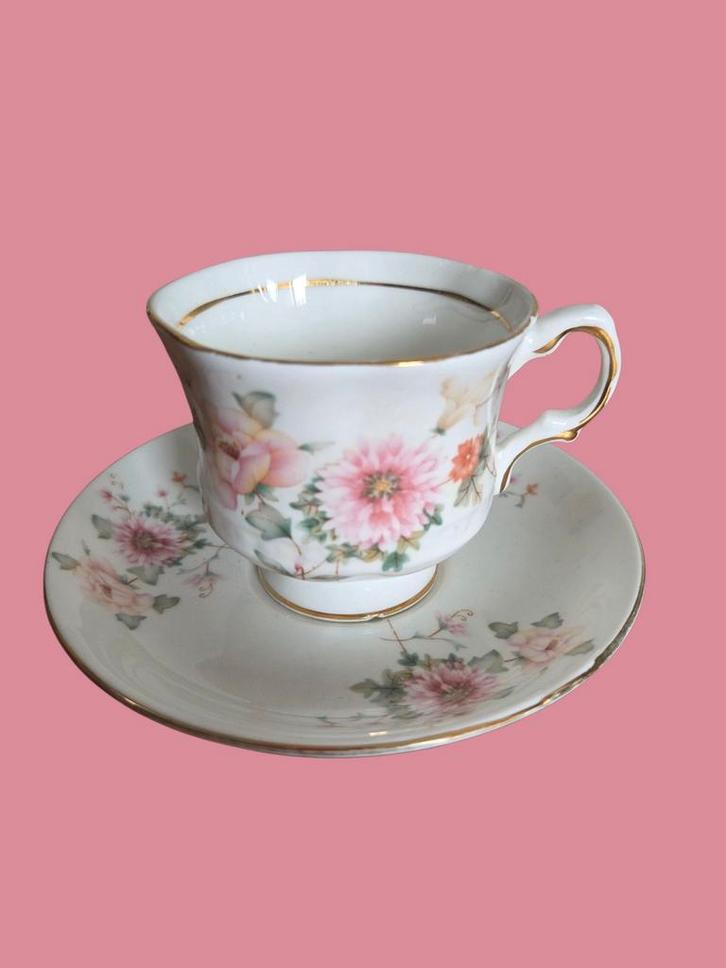 Vintage Balmoral Castle Kop & Schotel, Huis en Inrichting, Keuken | Servies, Gebruikt, Kop(pen) en/of Schotel(s), Overige stijlen