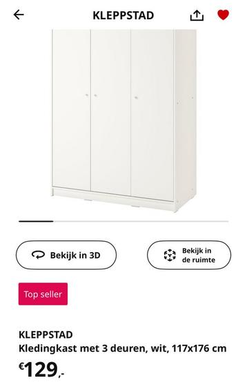IKEA KLEPPSTAD kledingkast - afbeelding 1