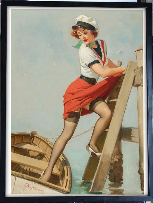 [Poster in Frame] Sexy Retro Pin up gil Elvgren, Verzamelen, Posters, Nieuw, Rechthoekig Staand, Verzenden