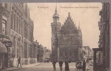 Kampen. Postkantoor met het oude Stadhuis. 1913 beschikbaar voor biedingen