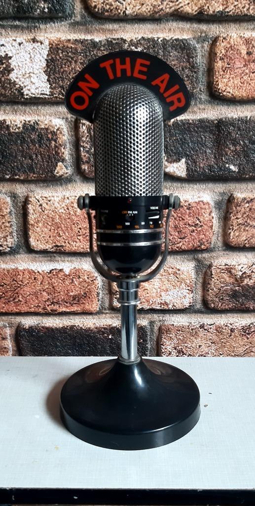 Stanley day 1987 Microphone Deco Novelty Radio On The Air, Audio, Tv en Foto, Radio's, Gebruikt, Transistorradio, Ophalen of Verzenden