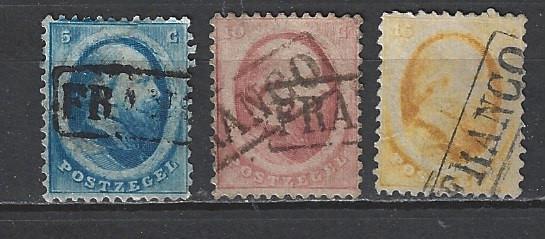 NVPH 4 5 6 geb Willem III 1864 ; OUD NEDERLAND p/stuk, Postzegels en Munten, Postzegels | Nederland, Gestempeld, T/m 1940, Verzenden