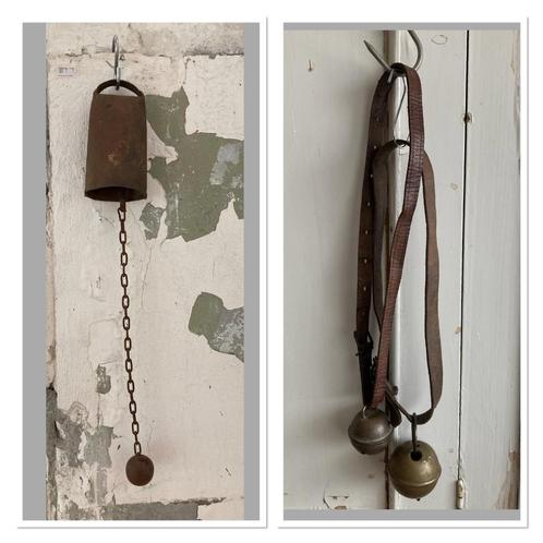 Brocante ijzeren bel - koeienbel - geitenbel - geitenbellen, Huis en Inrichting, Woonaccessoires | Overige, Gebruikt, Ophalen of Verzenden