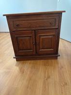 Houten kastje met lade en deuren, Ophalen, Gebruikt, Eikenhout, 50 tot 100 cm