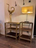 Italiaanse design tafels goud kleur met hout 🤎3 tafels, Huis en Inrichting, Kasten | Stellingkasten, Ophalen of Verzenden, Zo goed als nieuw