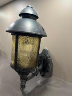 Antieke gietijzeren lantaarn, Tuin en Terras, Gebruikt, Wandlamp, Ophalen of Verzenden, Netvoeding