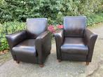 Club fauteuil, Ophalen, Zo goed als nieuw, 50 tot 75 cm, Leer