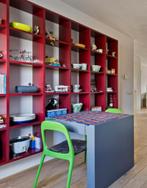 Moderne boekenkast met bijpassend blok – maatwerk, Ophalen, 200 cm of meer, Zo goed als nieuw, 25 tot 50 cm