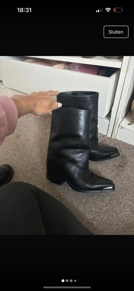Echte leren laarzen, Kleding | Dames, Schoenen, Nieuw, Hoge laarzen, Zwart, Ophalen of Verzenden