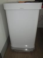 Simple Human Prullebak -Wit, Huis en Inrichting, Woonaccessoires | Prullenbakken, Ophalen, Met pedaal, 50 tot 75 cm, Metaal