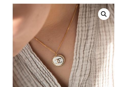 Channel knoop ketting, Sieraden, Tassen en Uiterlijk, Kettingen, Zo goed als nieuw, Zilver, Verzenden