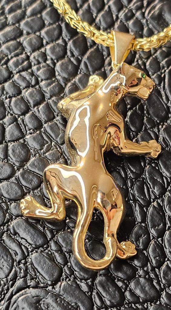 Prachtige panter 14k gouden hanger, Sieraden, Tassen en Uiterlijk, Armbanden, Nieuw, Goud, Goud, Ophalen of Verzenden