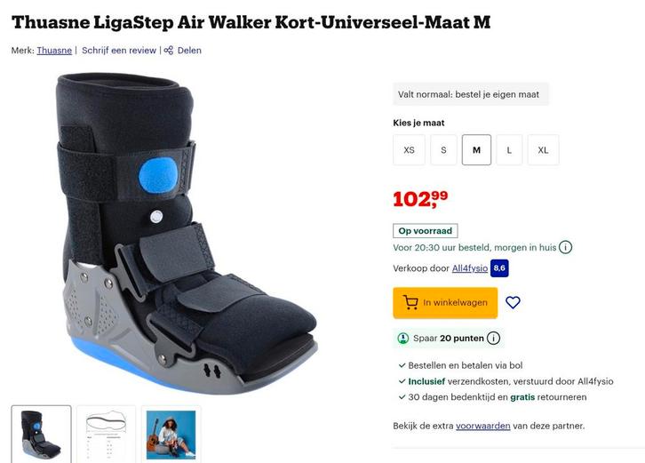 De Thuasne Ligastep Air Walker Kort, Diversen, Braces, Ophalen