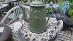 reseda groene emaille koffiepot in perfecte staat, Antiek en Kunst, Curiosa en Brocante, Ophalen of Verzenden