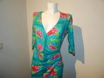 Lien & Giel kleurrijke voorjaars jurk bloemen print kleur S, Zo goed als nieuw, Maat 36 (S), Lien & Giel, Verzenden