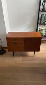 Vintage 60’s mid century kastje met deurtjes en lade, Huis en Inrichting, Kasten | Dressoirs, Ophalen, Gebruikt, Teakhout, 50 tot 100 cm