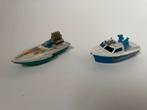 politieboot agenten en powerboat met piloot, Matchbox , 1/50, Ophalen of Verzenden, Gebruikt, Matchbox