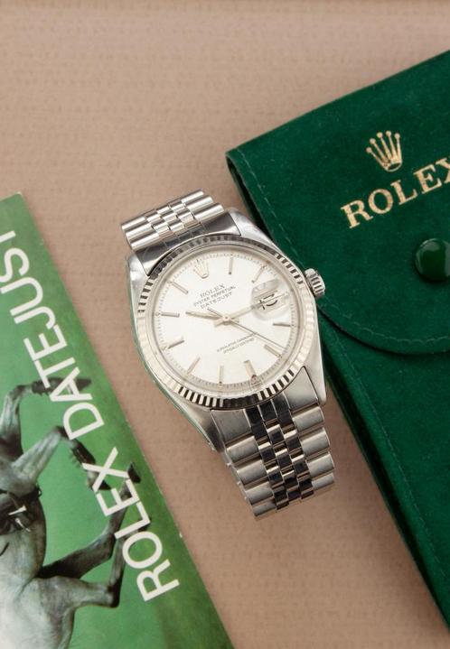 Rolex Oyster Perpetual Datejust / 1601 / Silver linen dial, Sieraden, Tassen en Uiterlijk, Horloges | Heren, Zo goed als nieuw