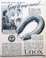 31 vintage advertenties reclames Unox rookworst 39-59 worst, Gebruikt, Ophalen