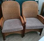 2 Rotan stoelen voor binnen met kussens, Ophalen, Twee, Overige kleuren, Riet of Rotan
