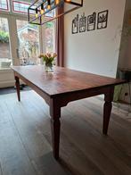 Antieke teak houten tafel, Gebruikt, 50 tot 100 cm, Koloniaal, Teakhout