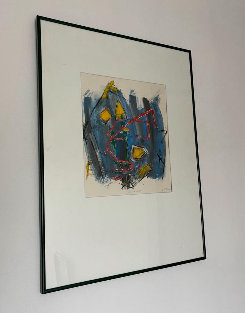 Abstract schilderij Lea Trebels ‘De Rode Draad’, Ophalen of Verzenden