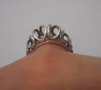 Zilveren modernist ring maat 18.5 nr.204, Sieraden, Tassen en Uiterlijk, Ringen, 18 tot 19, Verzenden, Zo goed als nieuw, Dame