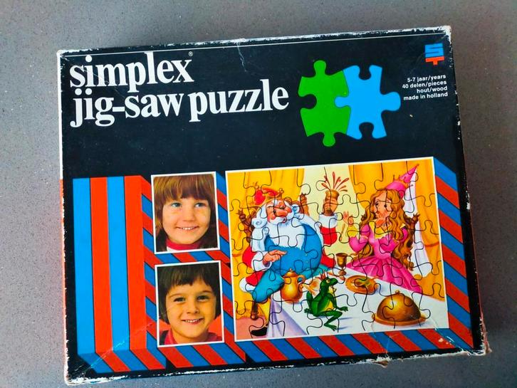 Izgs! Houten Simplex jig-saw puzzel Koning en prinses! 40 st, Kinderen en Baby's, Speelgoed | Kinderpuzzels, Gebruikt, 4 tot 6 jaar