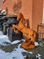 Steigerend gietijzeren paard beeld ornament., Ophalen, Nieuw, Metaal