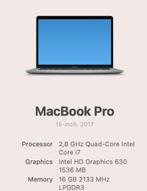 Macbook pro 2017 15 inch 2017 2,8 GHz Quad i7 265GB 16GB DDR, 16 GB, 15 inch, Qwerty, MacBook Pro