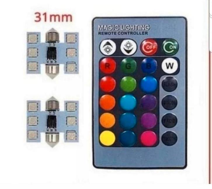 2x Rgb 6smd Dak Dome Festoen Leeslamp C5w Auto €15,00, Auto diversen, Auto-accessoires, Nieuw, Ophalen of Verzenden