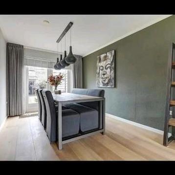 Teak houten eettafel met 3 stoelen en eetbank beschikbaar voor biedingen