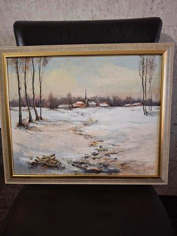 Schilderij Winterlandschap met Kerk beschikbaar voor biedingen