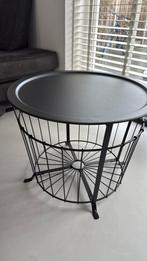 Ikea salontafel met opbergruimte metaal zwart, Gebruikt, 50 tot 100 cm, Rond, Industrieel