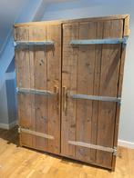 Stoere Steigerhouten kledingkast, Huis en Inrichting, Kasten | Kledingkasten, Ophalen, Met deur(en), Gebruikt, 100 tot 150 cm