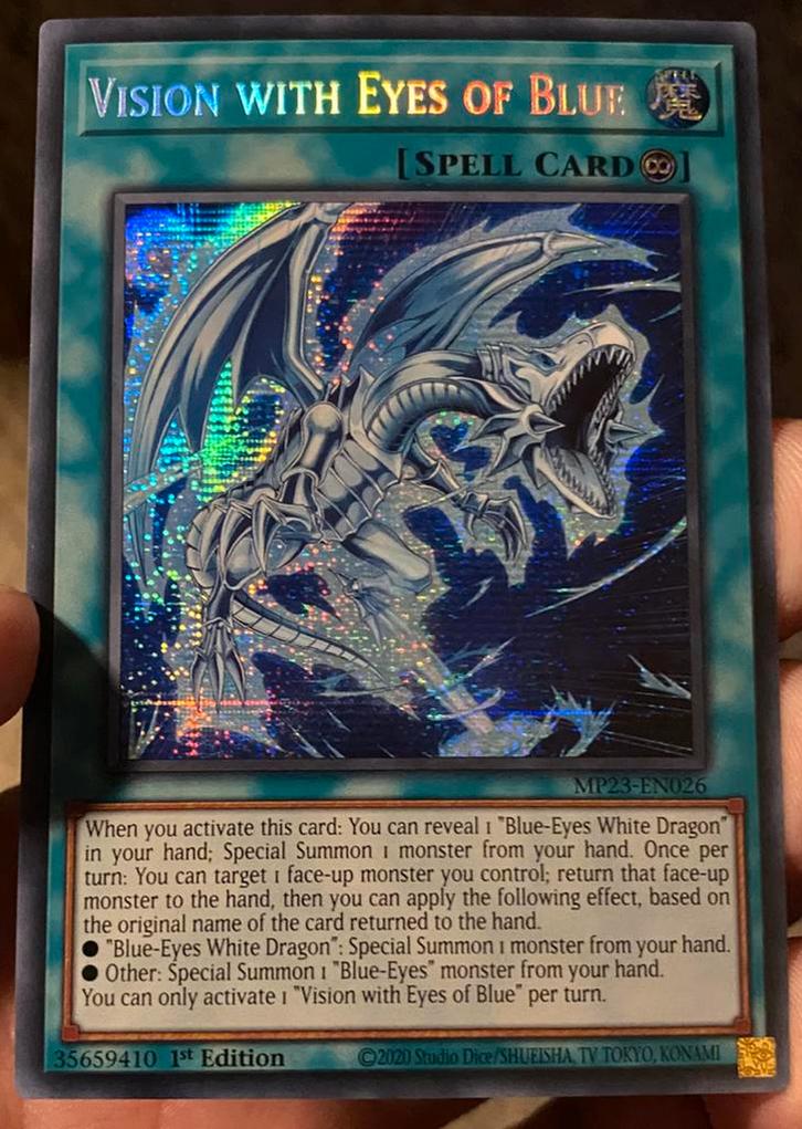 Yu-Gi-Oh! Vision with Eyes of Blue MP23 1st Ed Tin Promo !, Hobby en Vrije tijd, Verzamelkaartspellen | Yu-gi-Oh!, Zo goed als nieuw