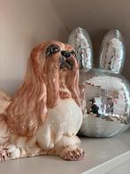 Hollywood Regency hond, porseleinen beeld, Italiaans, Verzamelen, Beelden en Beeldjes, Ophalen of Verzenden, Gebruikt, Dier