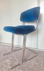 Croupier casino Stoel Metaal & Fluweel, Huis en Inrichting, Stoelen, Ophalen, Gebruikt, Blauw, Metaal