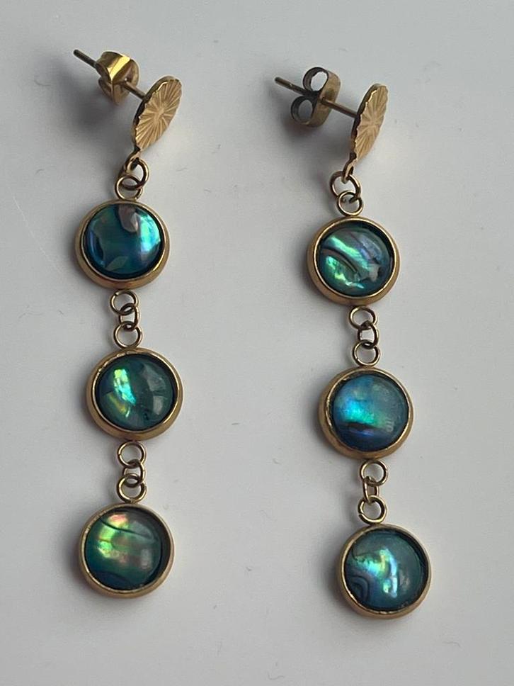 2+1 gratis! Prachtige oorbellen met abalone shelp, 18k rvs., Sieraden, Tassen en Uiterlijk, Oorbellen, Nieuw, Overige materialen