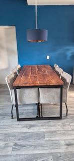Eettafel 2m hout met metalen frame, Huis en Inrichting, Tafels | Eettafels, Ophalen, 200 cm of meer, 50 tot 100 cm, Zo goed als nieuw