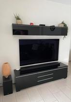 Tv meubel + bovenkast, zwart glans, IKEA Besta Burs, Huis en Inrichting, Kasten | Televisiemeubels, 150 tot 200 cm, Minder dan 100 cm